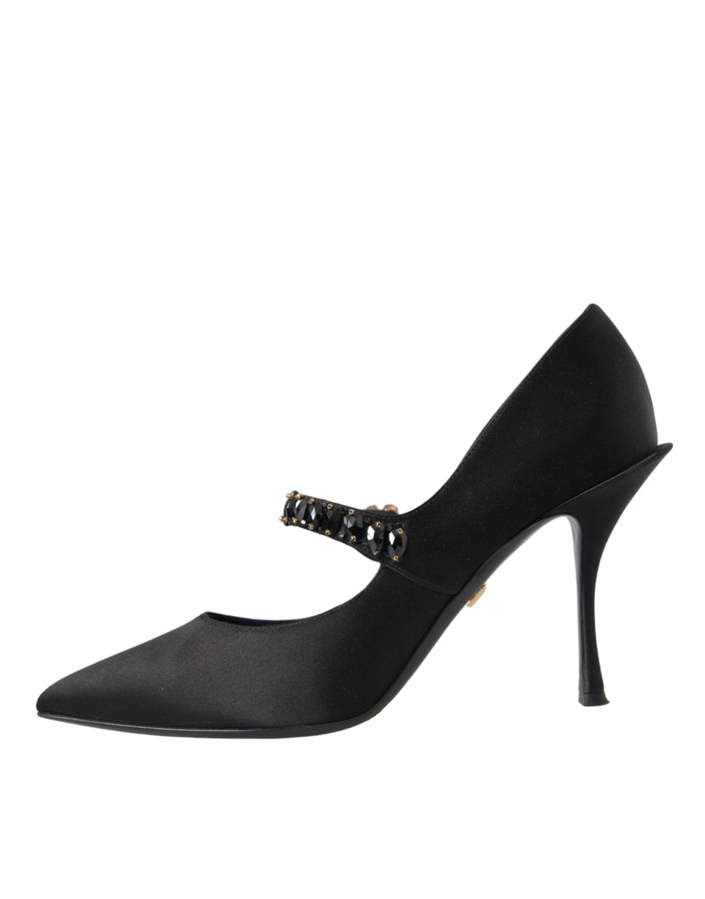 Dolce & Gabbana Black Mary Jane Crystal Heels Pumps Shoes