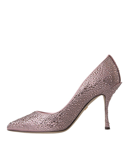 Dolce & Gabbana Pink Strass Crystal Heels Pumps Shoes