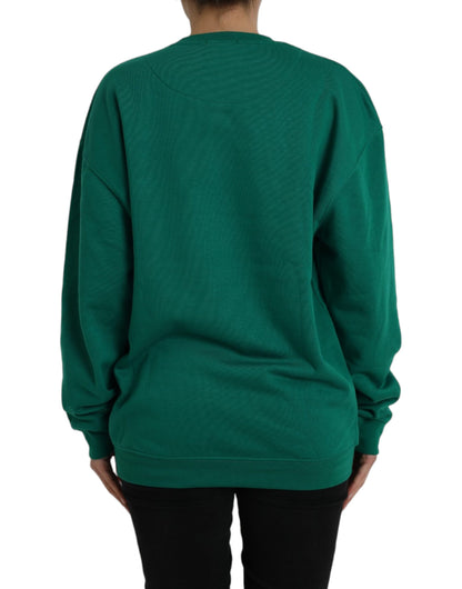 Philippe Model Green Cotton Logo Print Long Sleeves Pullover Sweater