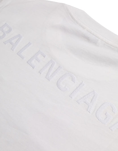 Balenciaga White Cotton Crew Neck Short Sleeves T-shirt