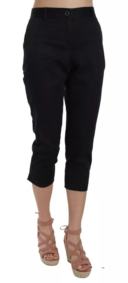 Dolce & Gabbana Black Cotton Cropped Capri Pants