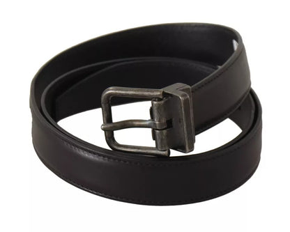 Dolce & Gabbana Black Calf Leather Antique Buckle Men Belt