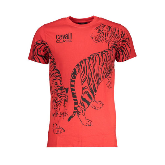 Cavalli Class Red Cotton T-Shirt