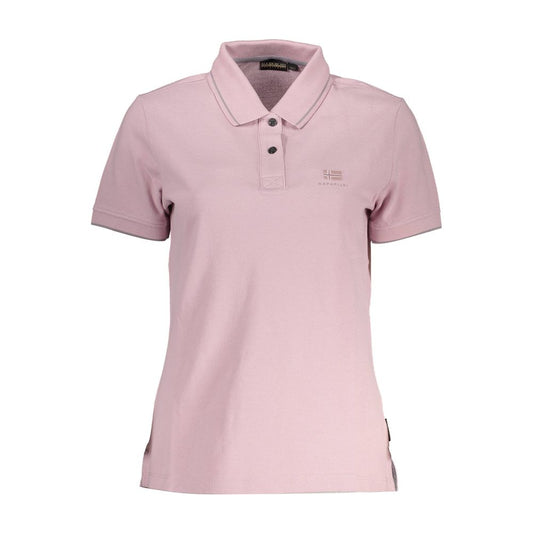 Napapijri Chic Pink Polo مع تفاصيل متباينة