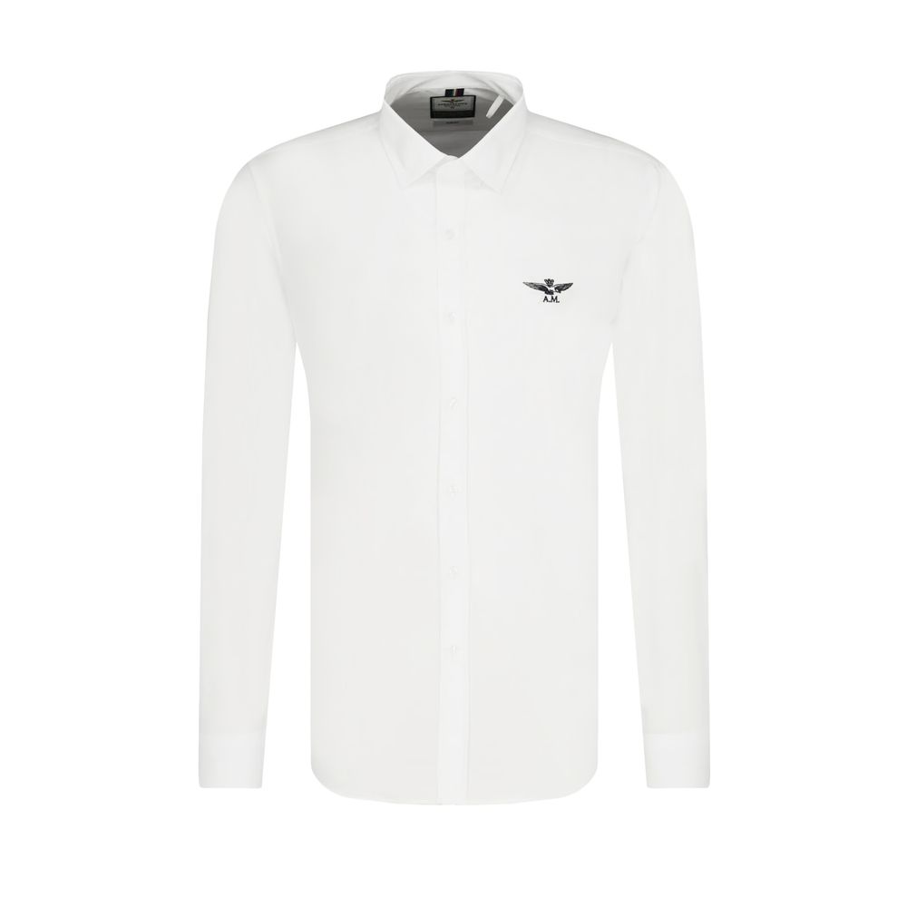 Aeronautica Militare White Cotton Men Shirt