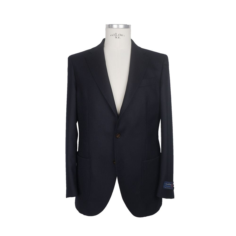 Made in Italy Blue Wool Men Blazer