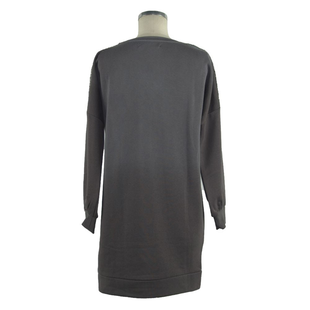 Imperfect Gray Cotton Women Sweatshirt Dress