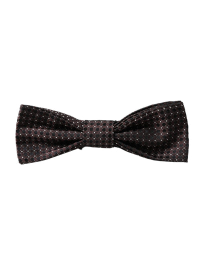 Dolce & Gabbana Brown Fantasy Silk Adjustable Neck Men Papillon Bow Tie