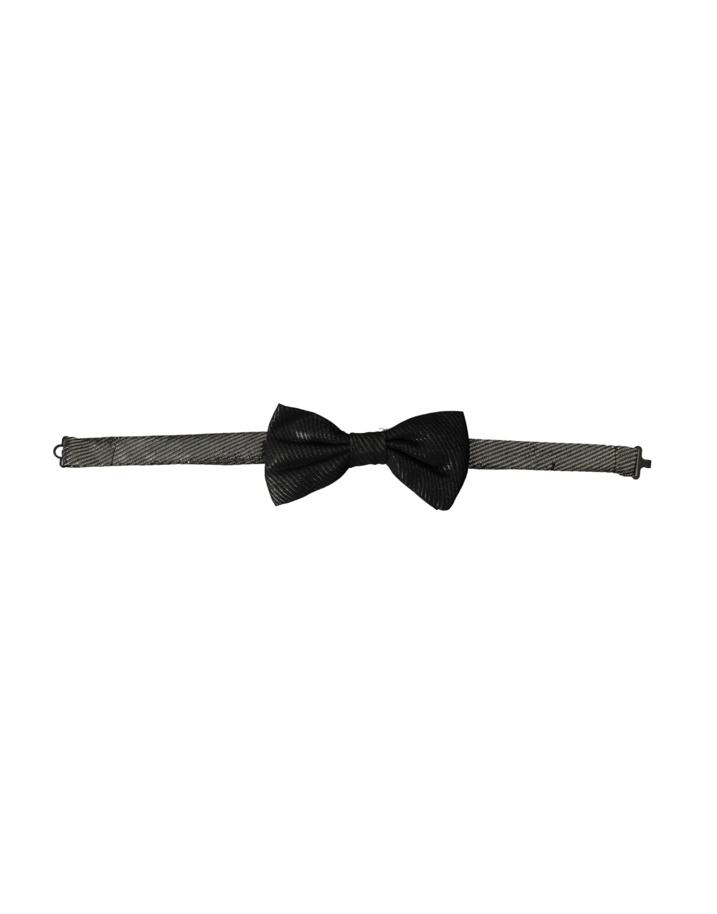 Dolce & Gabbana Black Fantasy Silk Adjustable Neck Men Bow Tie