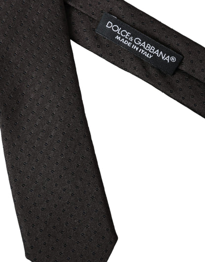 Dolce & Gabbana Black Patterned Silk Adjustable Men Tie