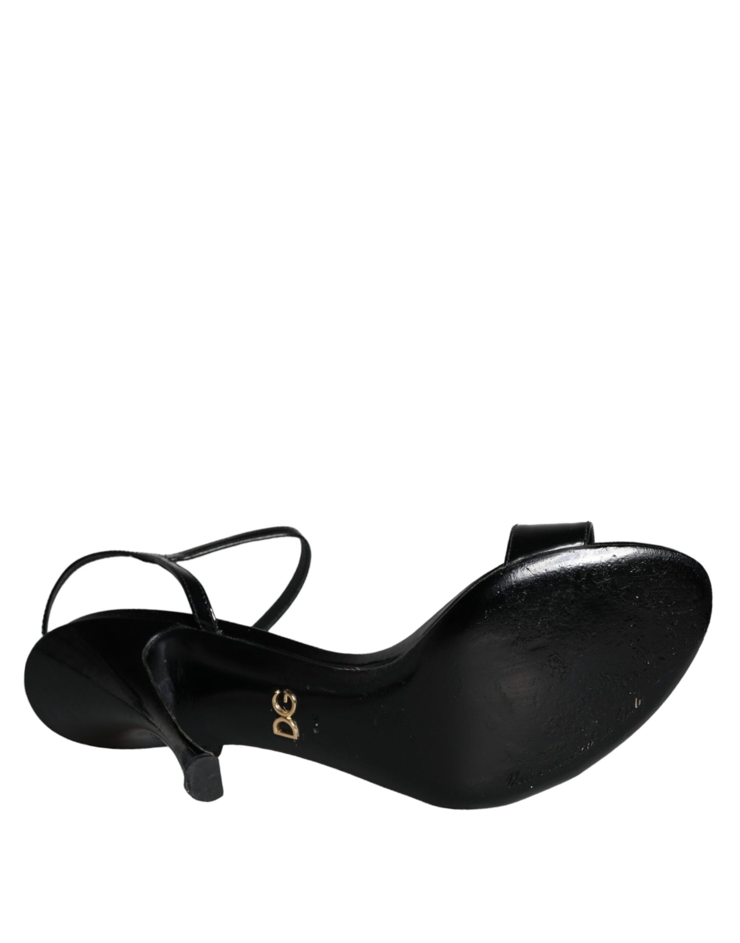 Dolce & Gabbana Black KEIRA Leather Heels Sandals Shoes