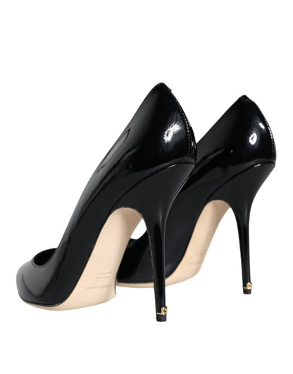 Dolce & Gabbana Black Patent Leather Bellucci Pumps Heels Shoes