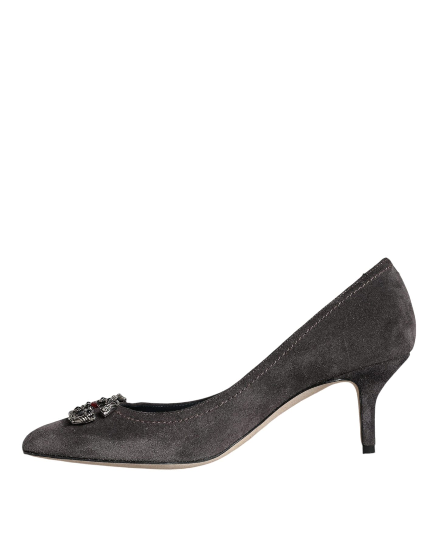 Dolce & Gabbana Gray Amore Suede Bellucci Heels Pumps Shoes