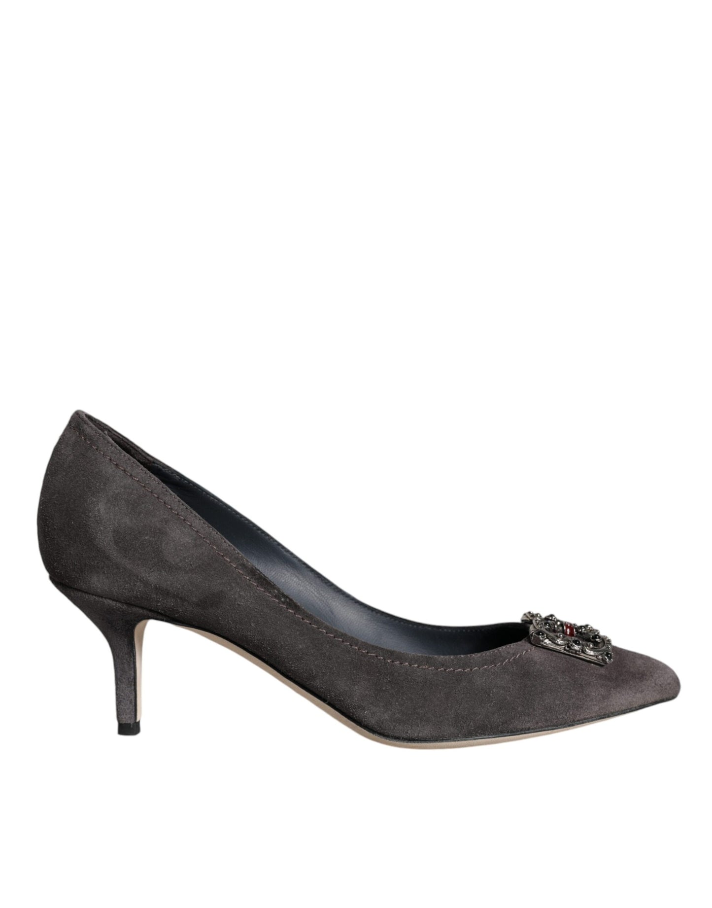 Dolce & Gabbana Gray Amore Suede Bellucci Heels Pumps Shoes