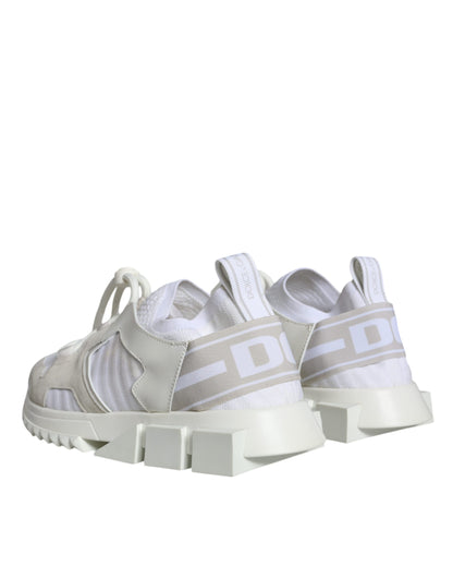 Dolce & Gabbana White Mesh Sorrento Trekking Sneakers Shoes