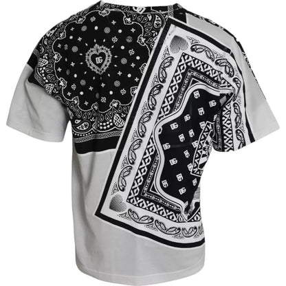 Dolce & Gabbana White Bandana Print Cotton Short Sleeves T-shirt