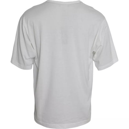 Dolce & Gabbana White Logo Round Neck Short Sleeves T-shirt