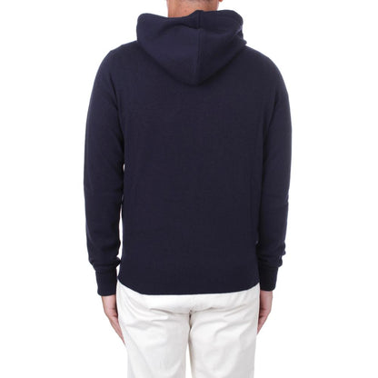 Alpha Studio Blue Wool Men's Hoodie