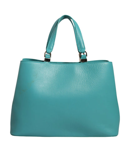 Patrizia Pepe Green Leather Women Shopping Tote Top Handle Bag