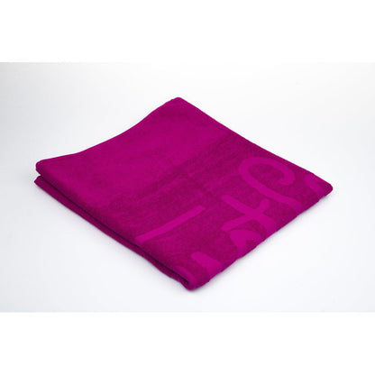 Just Cavalli Fuchsia Cotton Men Beach Towel