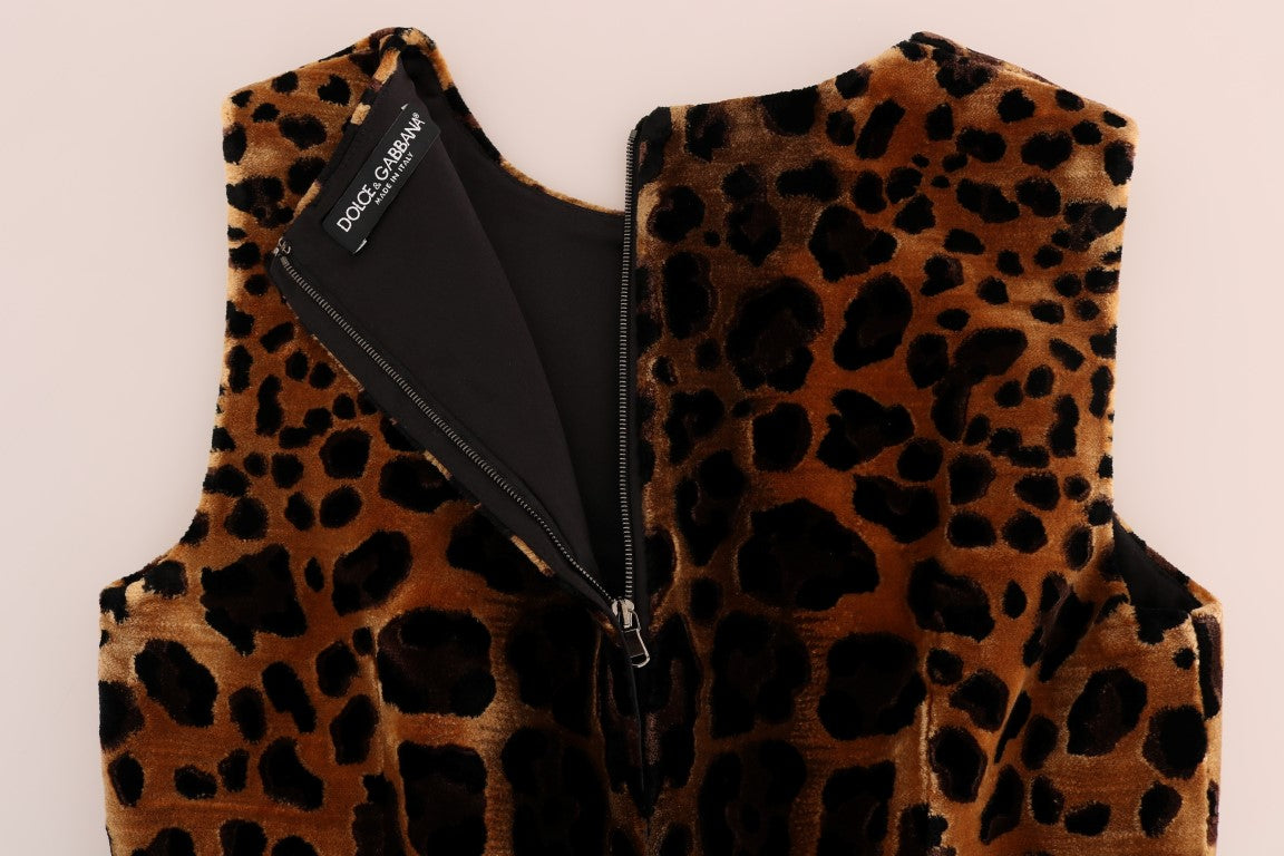 Dolce & Gabbana Sleeveless Leopard Mini Sheath Dress