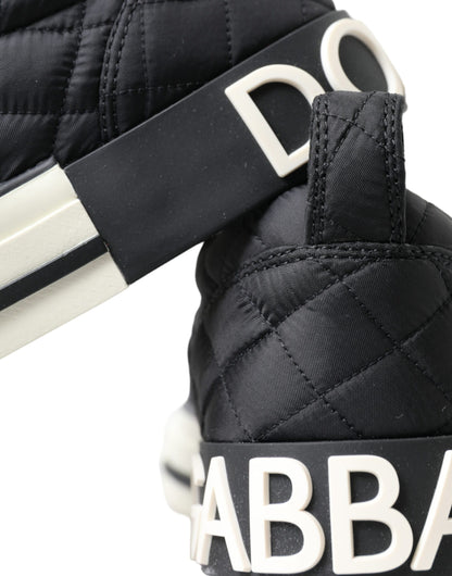 Dolce & Gabbana Elegant Quilted Black Canvas Sneakers