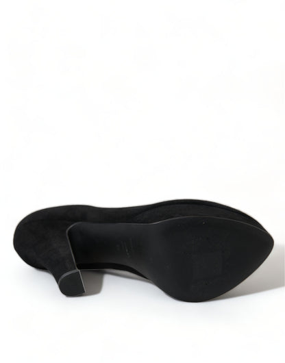 حذاء دولتشي آند غابانا ذو الكعب العالي من جلد الغزال الأسود