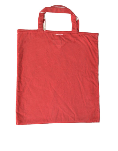 حقيبة برادا شيك من القماش باللونين الأحمر والأبيض