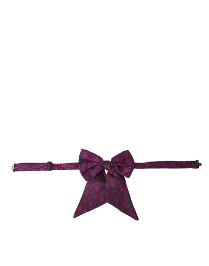 Dolce & Gabbana Purple Ribbon Silk Adjustable Neck Men Bow Tie