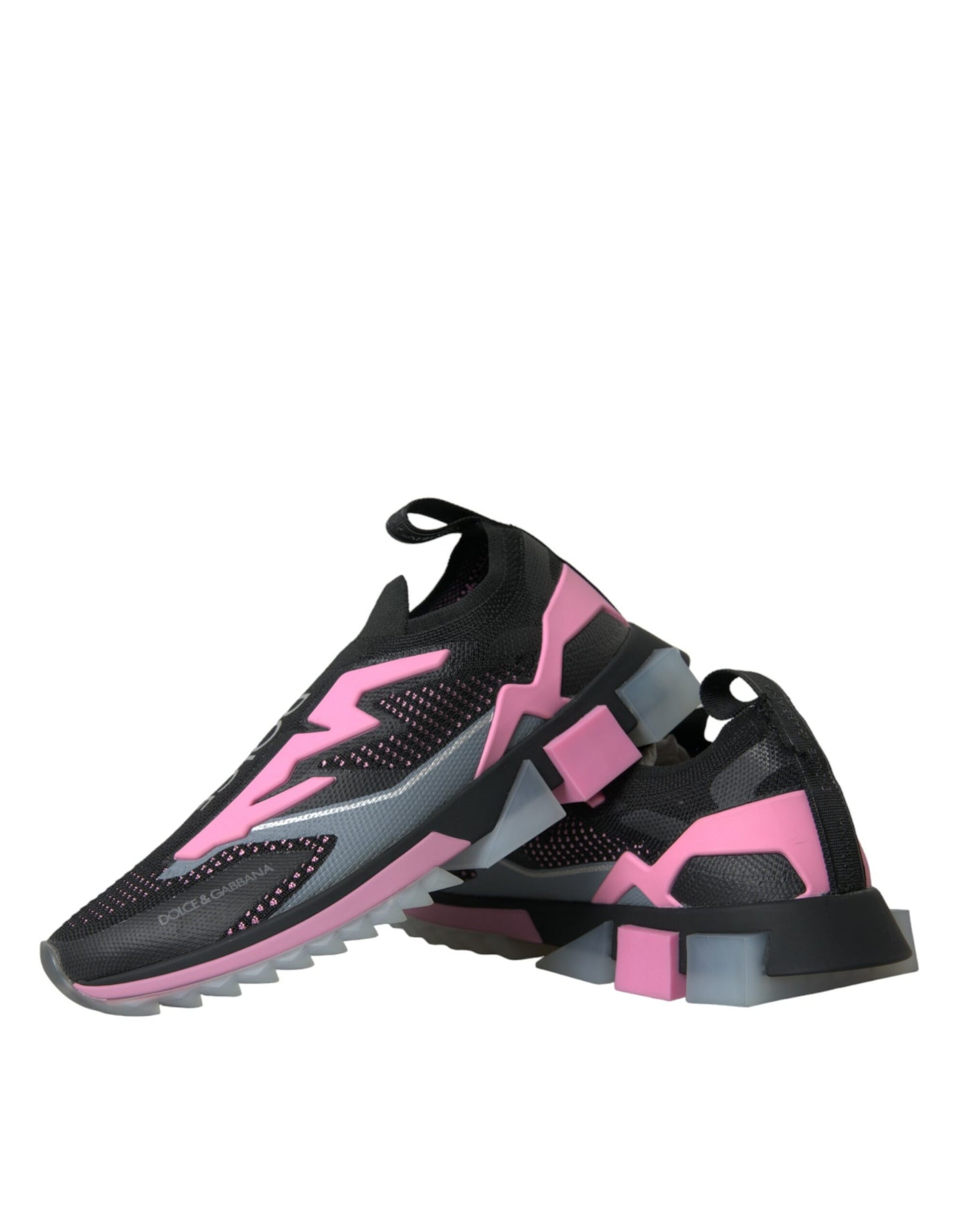 Dolce & Gabbana Black Pink Slip On Sorrento Sneakers Shoes