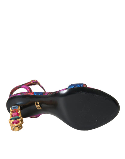 حذاء دولتشي آند غابانا صندل جاكار كريستال متعدد الألوان