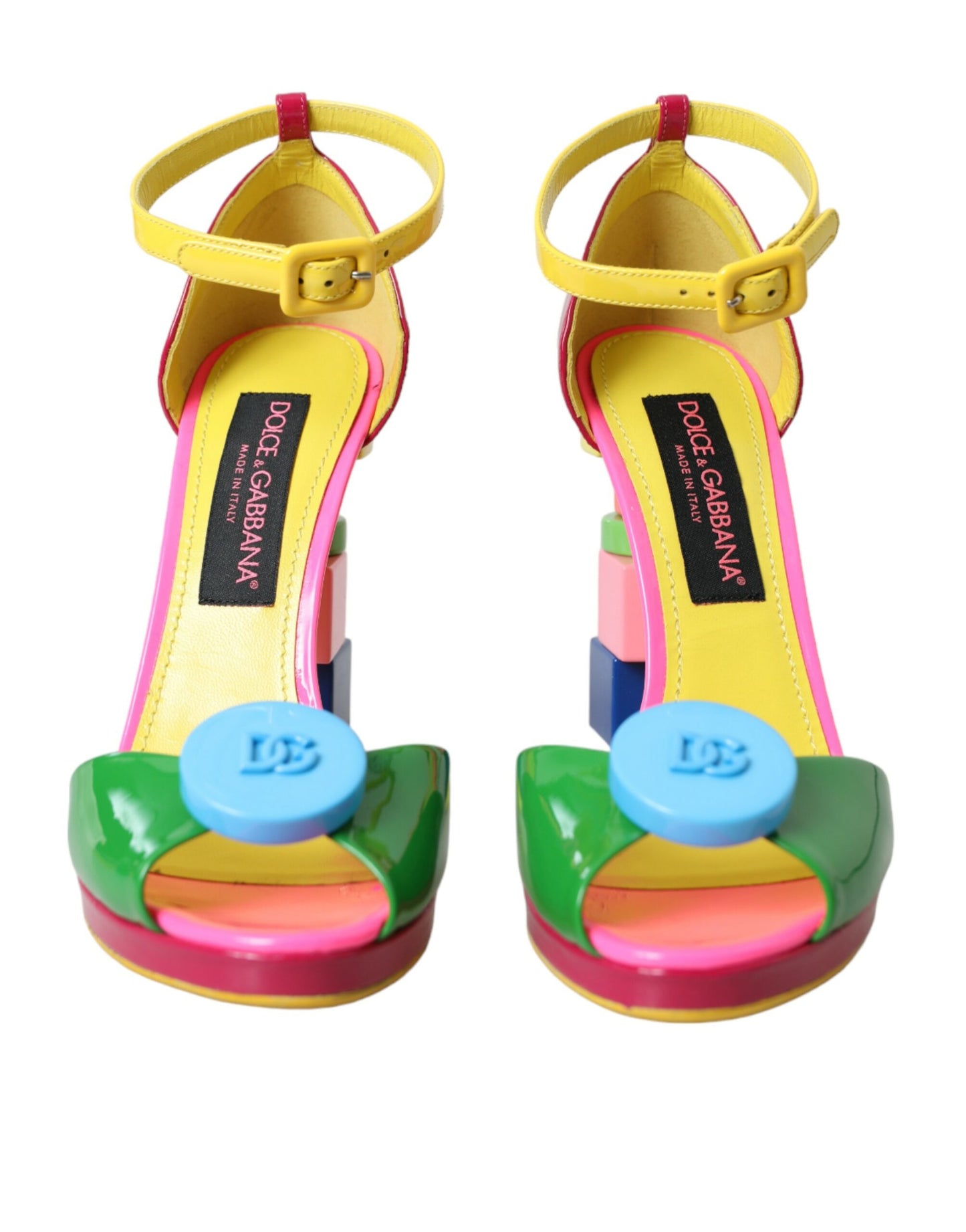 حذاء دولتشي آند غابانا بكعب جلدي متعدد الألوان