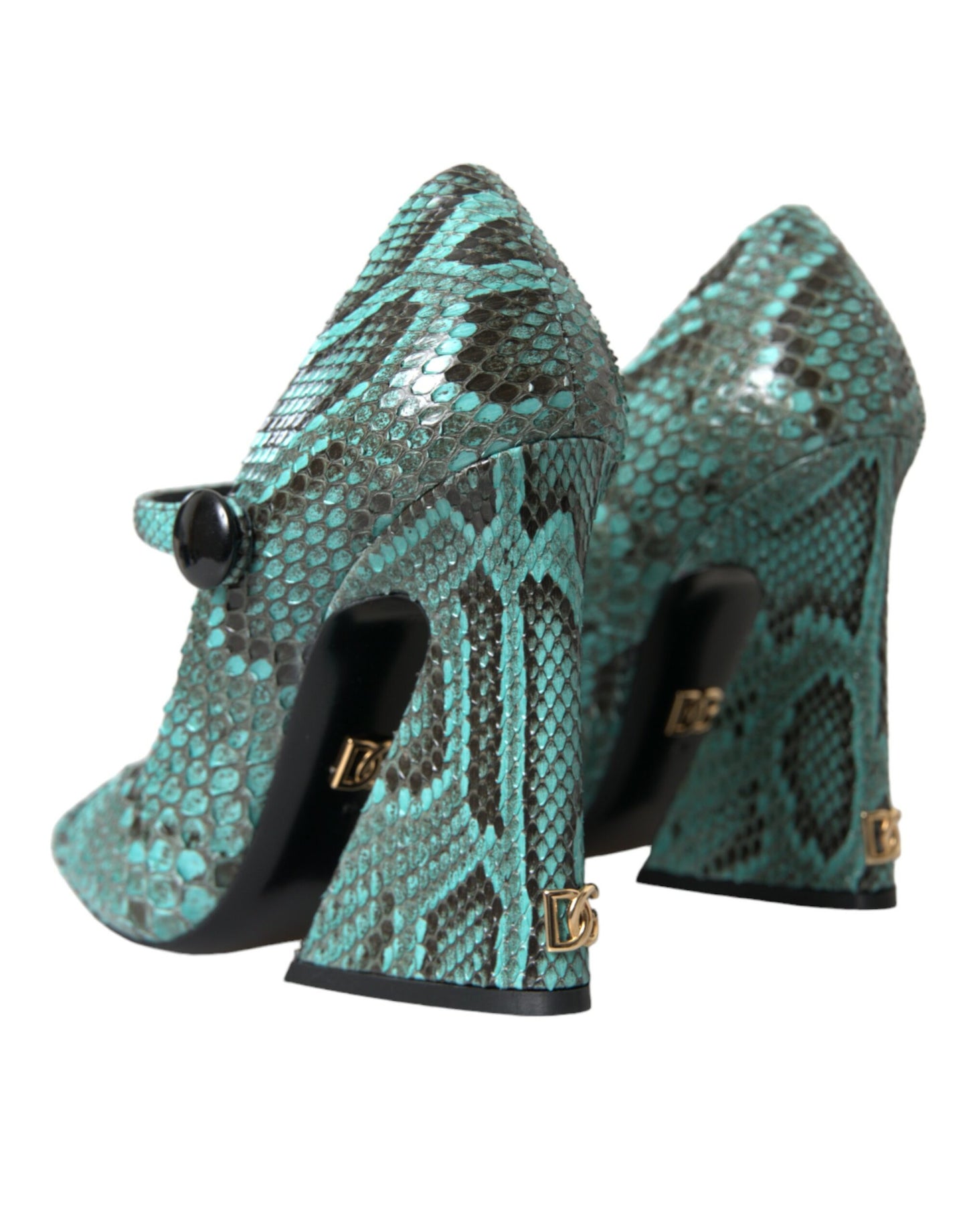 Dolce & Gabbana Aqua Python Leather Mary Jane Pumps Shoes