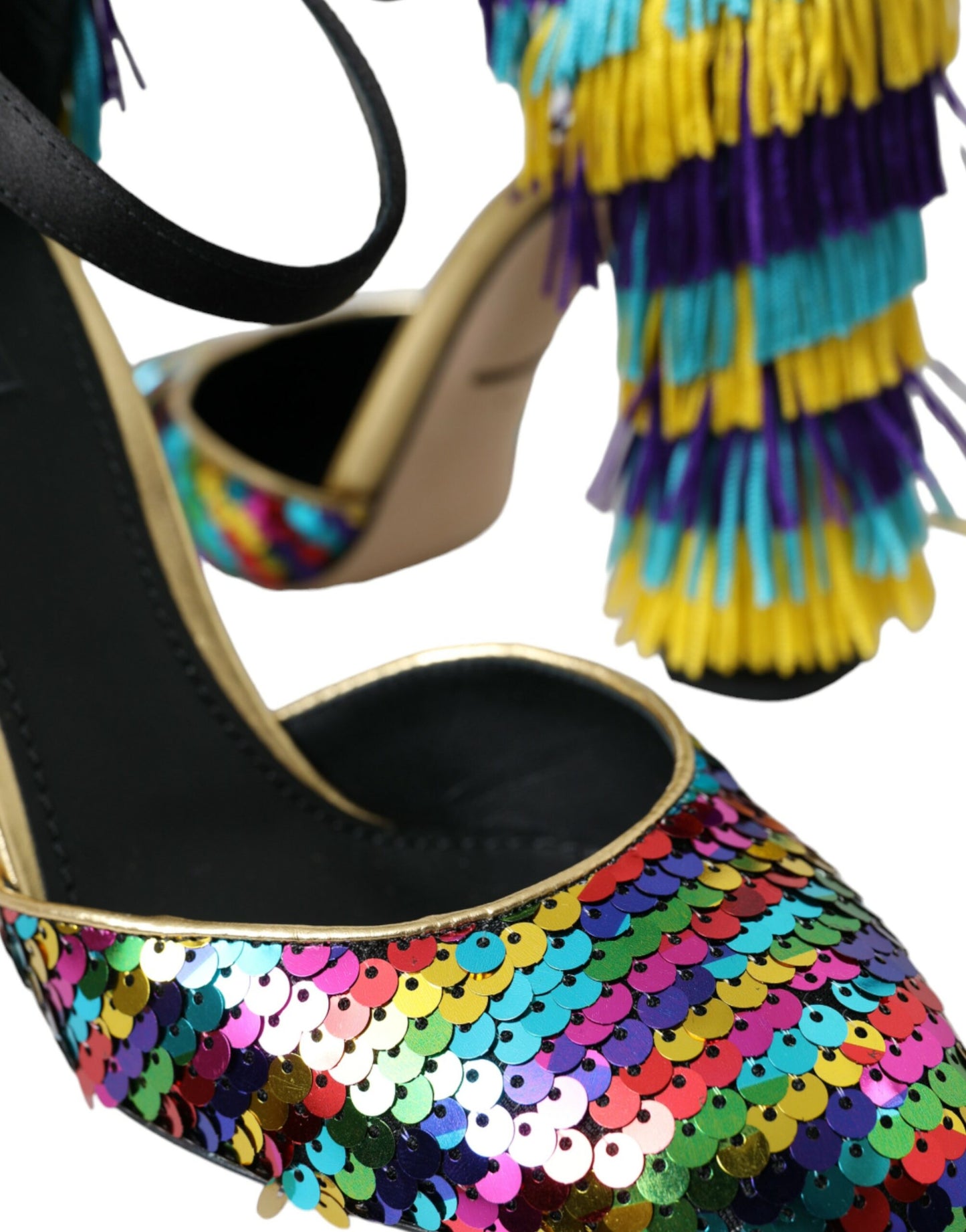 Dolce & Gabbana Multicolor Sequin Crystal Mary Jane Shoes