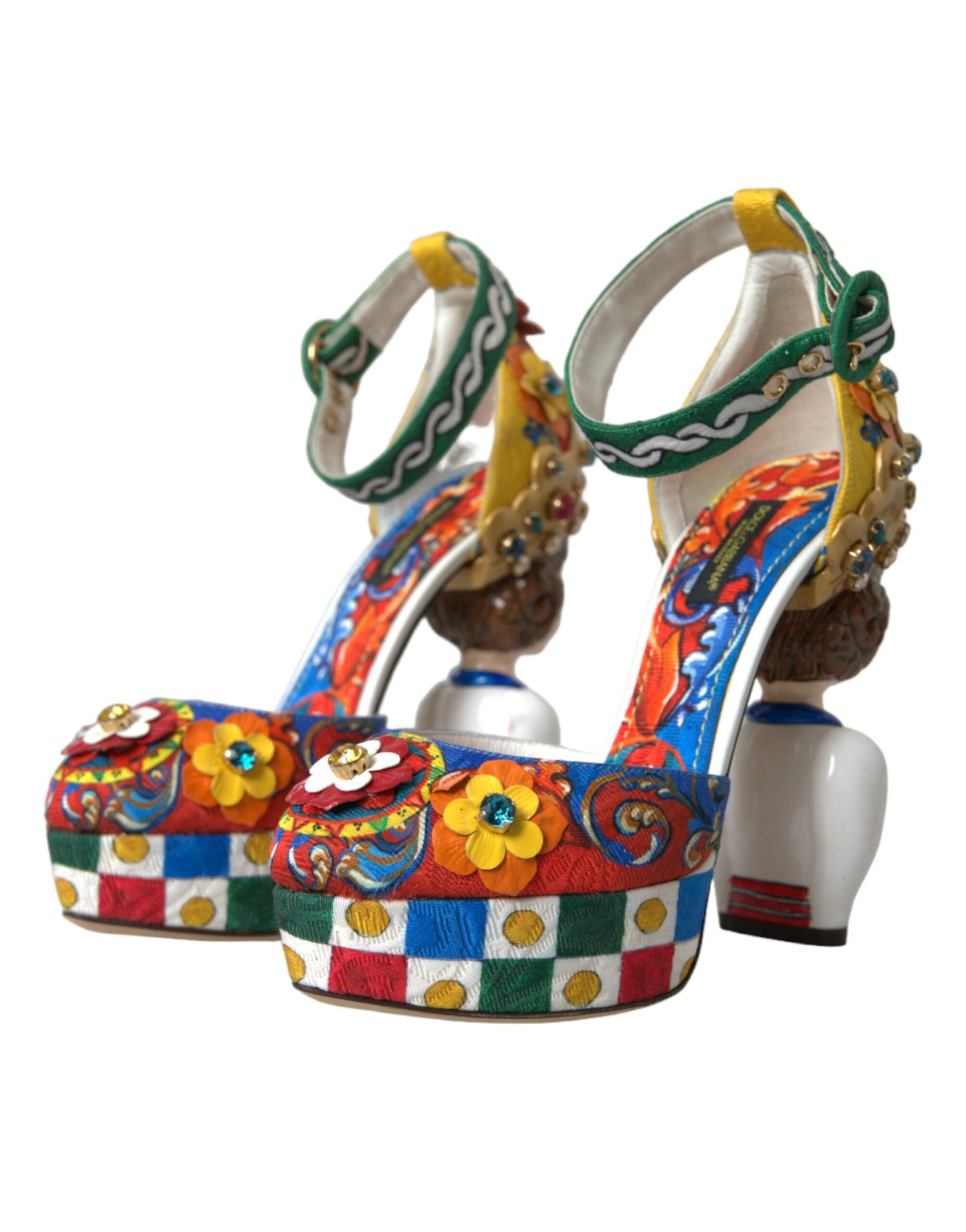 دولتشي آند غابانا حذاء صندل كاريتو متعدد الألوان
