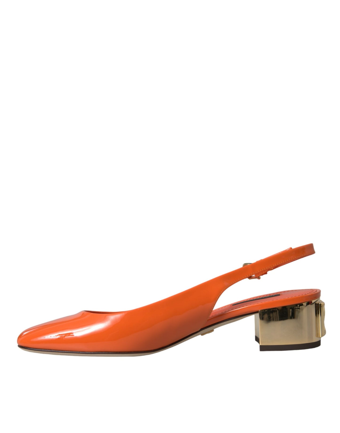 حذاء دولتشي آند غابانا من الجلد باللون البرتقالي