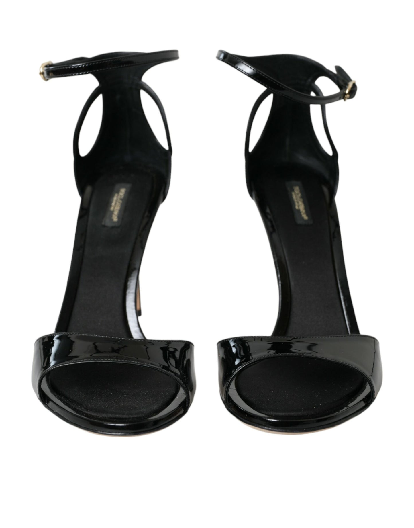 Dolce & Gabbana Black KEIRA Leather Heels Sandals Shoes