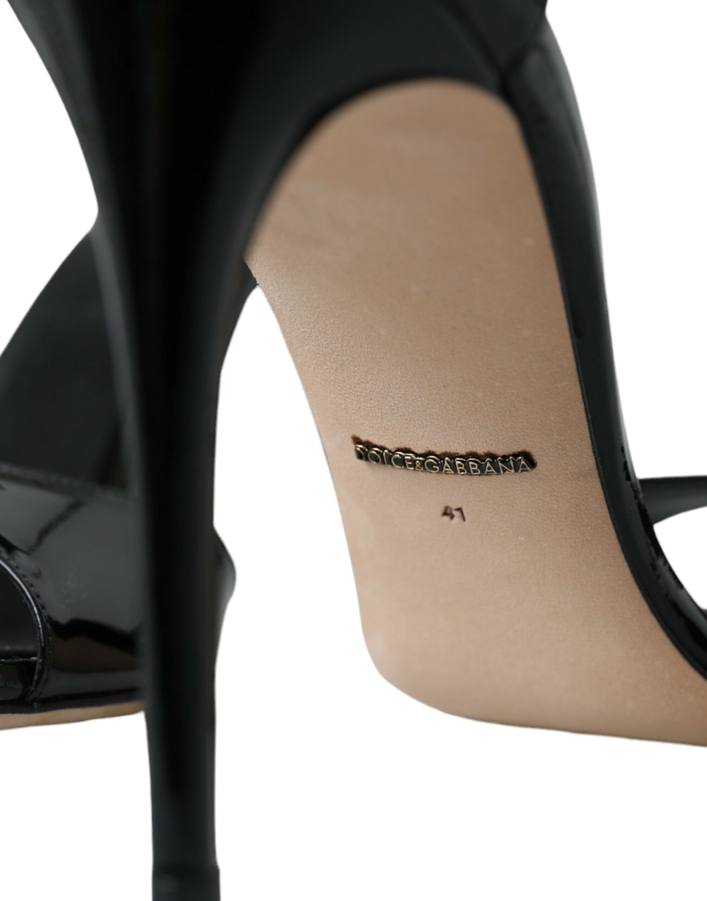 Dolce & Gabbana Black KEIRA Leather Heels Sandals Shoes