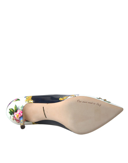 حذاء دولتشي آند غابانا ذو الكعب العالي والجلد والكريستال متعدد الألوان