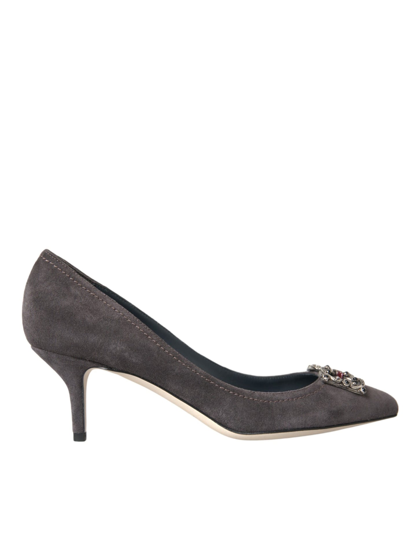 Dolce & Gabbana Gray Amore Suede Bellucci Heels Pumps Shoes