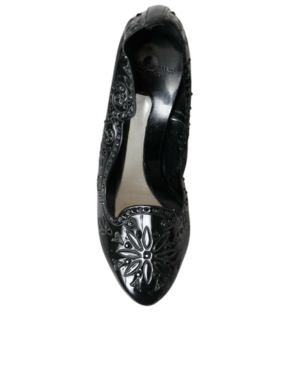 Dolce & Gabbana Black Crystal CINDERELLA Heels Pumps Shoes