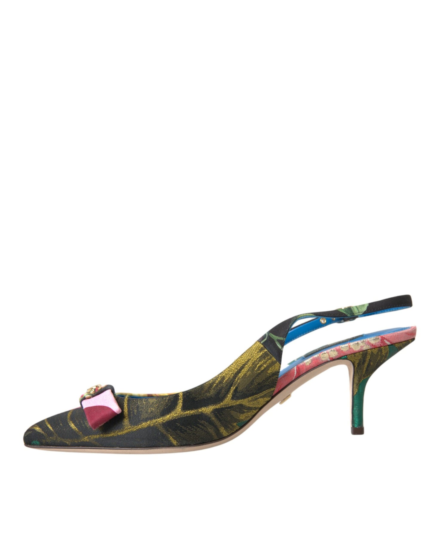 Dolce & Gabbana Multicolor Floral Patchwork Slingbacks Shoes