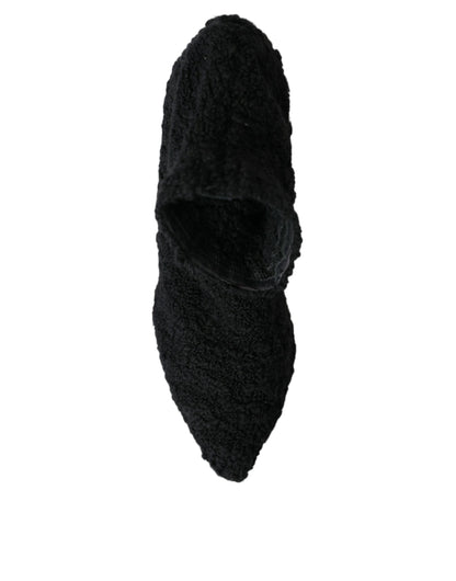 حذاء دولتشي آند غابانا بكعب عالٍ من الجلد السويدي الأسود