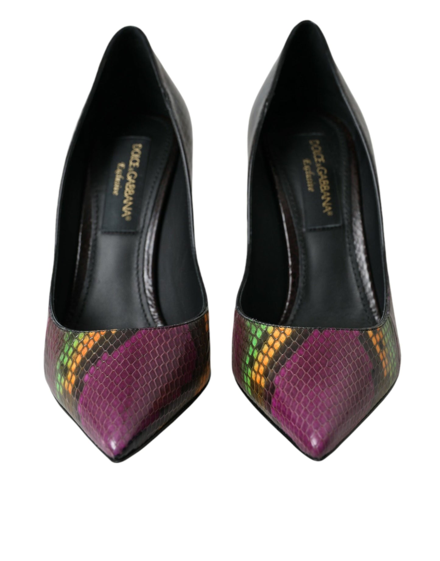حذاء دولتشي آند غابانا ذو الكعب العالي والجلد الغريب متعدد الألوان
