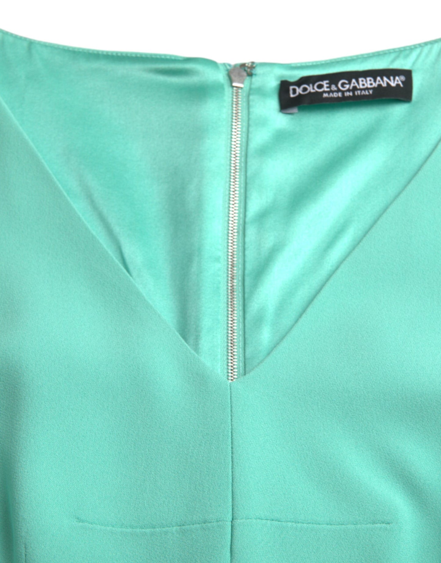 Dolce & Gabbana Green Viscose Sleeveless Bodycon Midi Dress