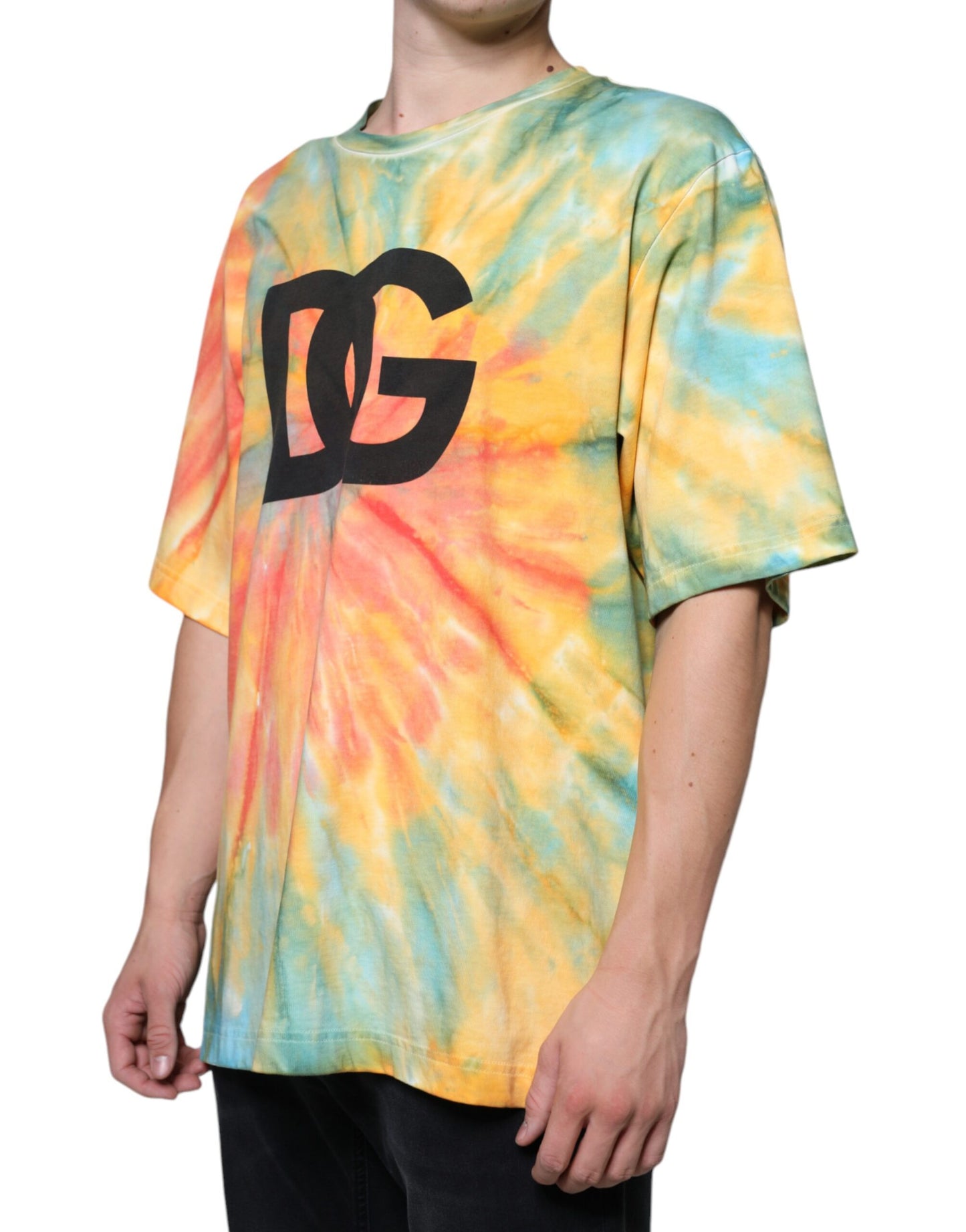 Dolce & Gabbana Multicolor Tie-Dye Logo Cotton T-shirt