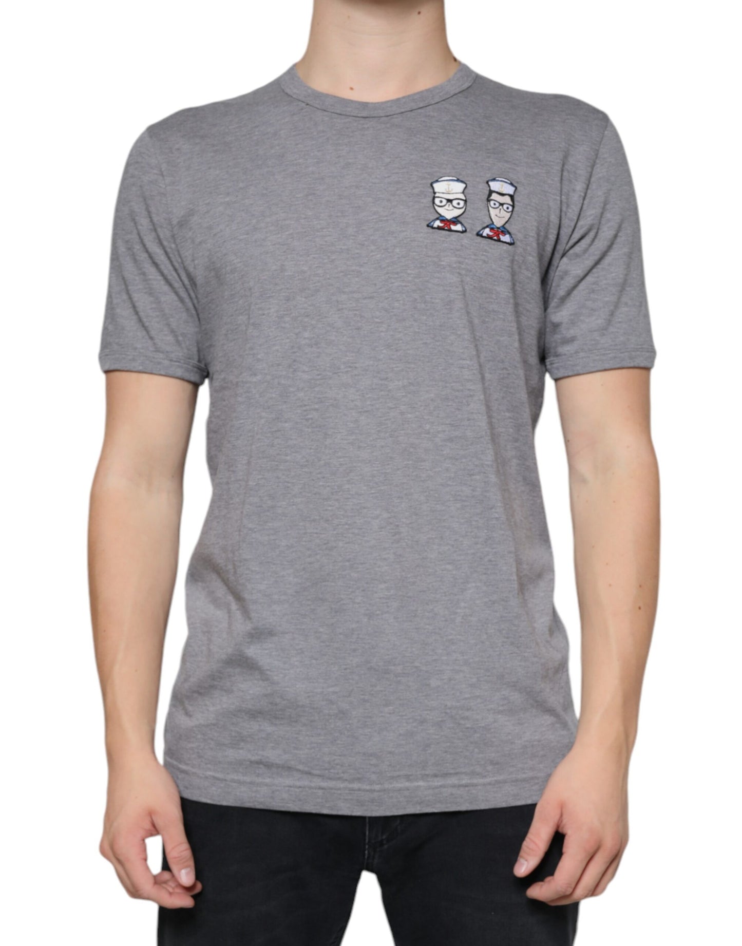 Dolce & Gabbana Gray Cotton #DGFamily Short Sleeves T-shirt