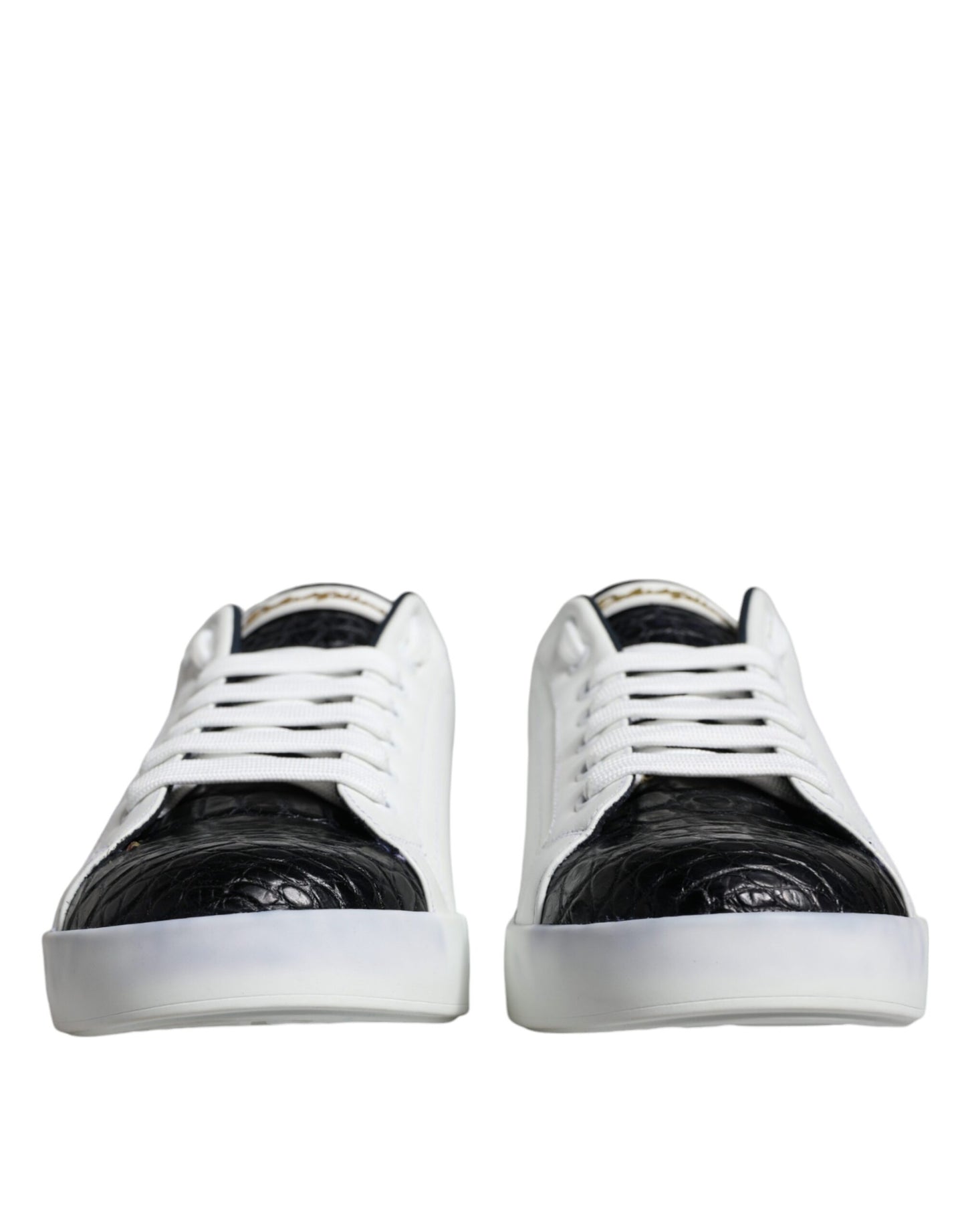 Dolce & Gabbana White Leather Logo Portofino Sneaker Shoes