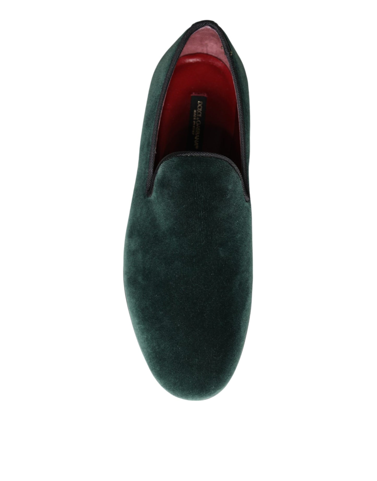 Dolce & Gabbana Green Velvet Slip On Loafers Flats Shoes