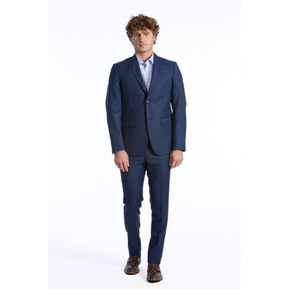 Baldinini Trend Blue Wool Men Suit